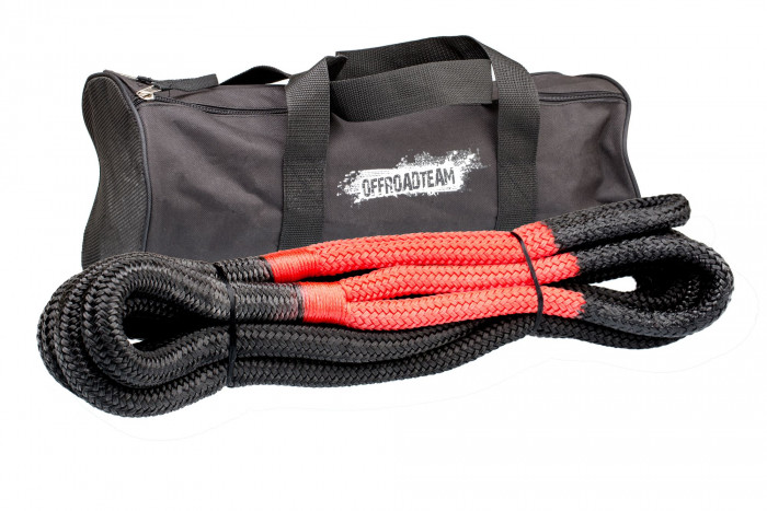 Трос кинетический черный 13мм х 6м, нагрузка до 3,8 тонн, плетеные проушины в Сумке