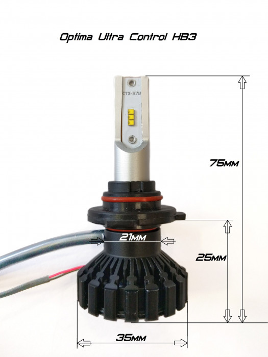 Светодиодные лампы HB3 Optima LED Ultra CONTROL, White, 9-30V, комплект 2 лампы