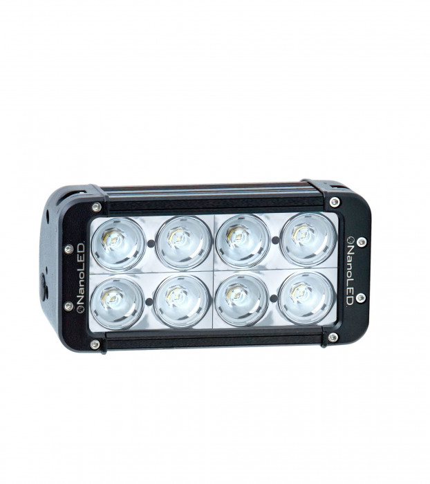 Фара светодиодная NANOLED 80W, 8 LED CREE X-ML, в два ряда, узкий луч, 198*100*93 мм