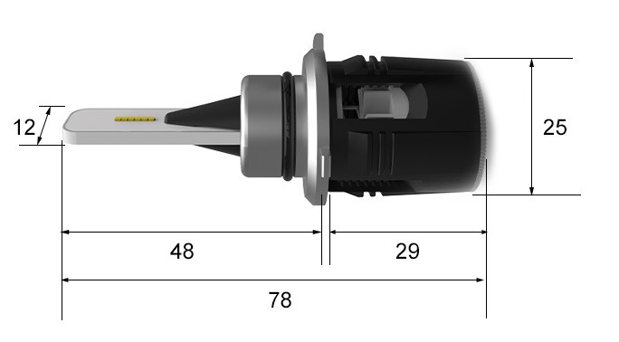 Светодиодные лампы HB3/9005 Optima LED TURBINE, чип CSP-Y11, White, 9-32V, 2 лампы