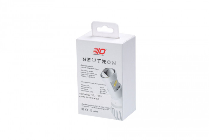 Лампа заднего хода 7440, Optima LED NEUTRON, 5000K, 18W, 10-30V, 1 лампа