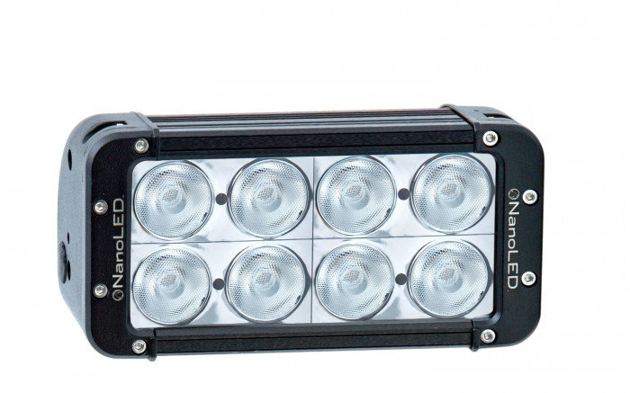 Фара светодиодная NANOLED 80W, EURO, 8 LED CREE X-ML, в два ряда, Euro 198*100*93 мм