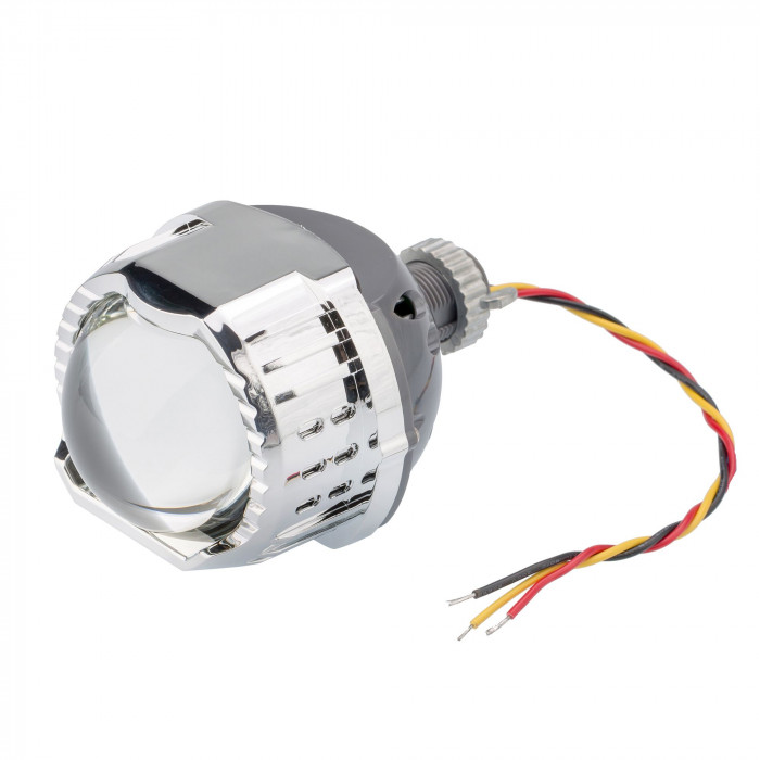 Светодиодная линза дальнего света Optima LED Lens High Beam Devil Eye RED, 5000K, с подсветкой линзы КРАСНОГО цвета, комплект 2 шт.