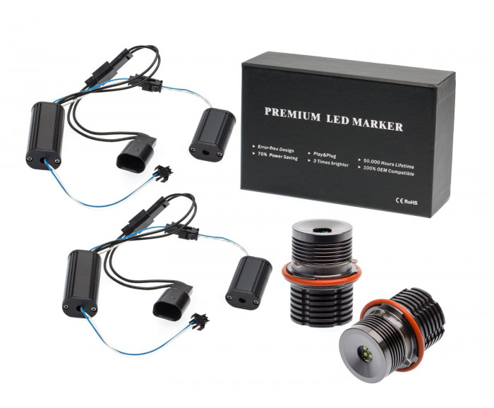 Светодиодный маркер (Подсветка колец)  Angel Eyes E39 Optima Premium CREE, 24W, комплект 2 лампы + 2 блока