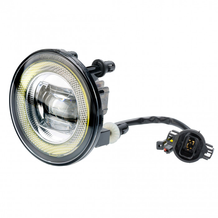 Светодиодная противотуманная фара OPTIMA LED FOG LIGHT 31266 Chevrolet, GM 100мм, 9W, DRL 3W, Повортотник 5500K, 12-24V, комплект 2шт