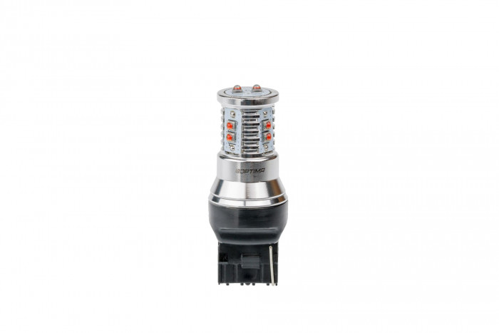 Светодиодная лампа 7440 Optima MINI-CREE, YELLOW, CAN, CREE XB-D*10, 2800K, 12-24V, (W3X16g), 1 лампа