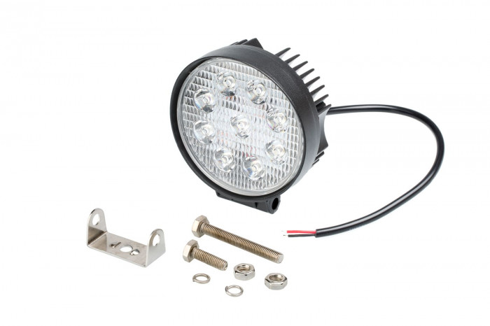 Фара светодиодная 27W SLIM, 9 LED, прожектор, Круглая, D110*30мм