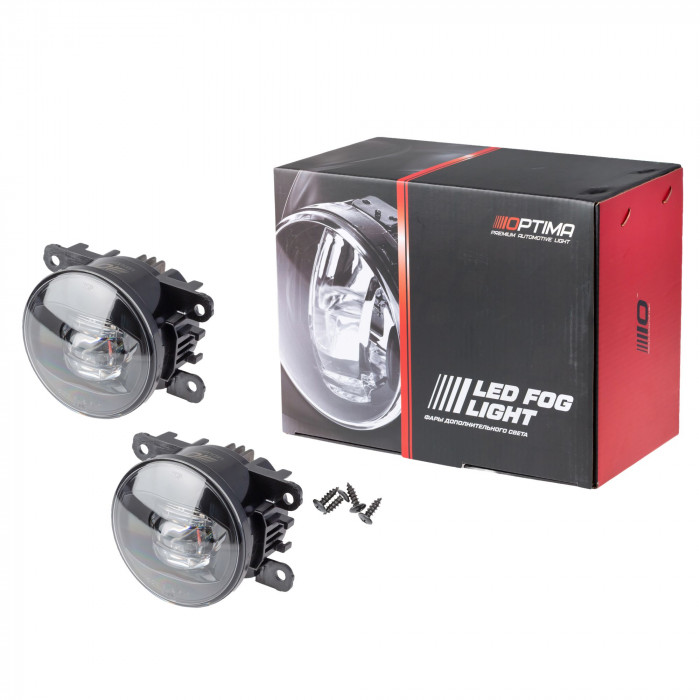 Светодиодная противотуманная фара Двух цветная OPTIMA LED FOG LIGHT 1398 Nissan/Honda 90мм, 9W, 5500K/3200K, 12V, комплект 2шт