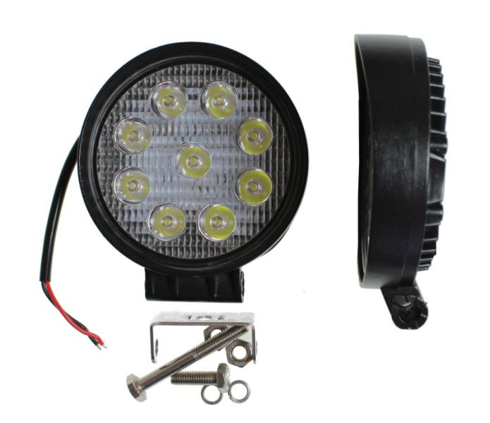 Фара светодиодная 27W SLIM, 9 LED, рабочий свет (заливающий свет), Круглая, D110*30мм