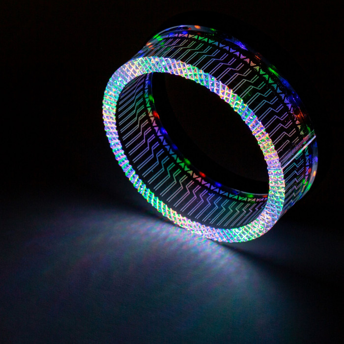 Ангельские глазки 3D на линзу 3,0", форма круглая, диаметр 80/98мм, цвет RGB, комплект 2 шт.