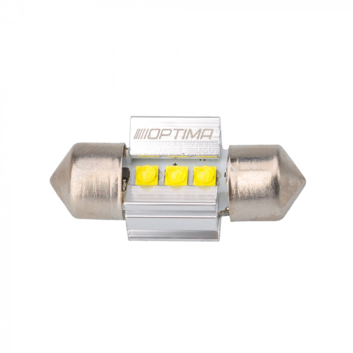 Светодиодная лампа Festoon 31mm Optima MINI-CREE, CAN, white, 2,15W, 12V, T10*31mm (SV 7-8), комплект 2 шт.
