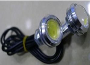 Светодиодный маркер круглый COB 3W, диамтр 22мм, Red, 250Lm, 12V, под гайку, корпус черный, 1 шт