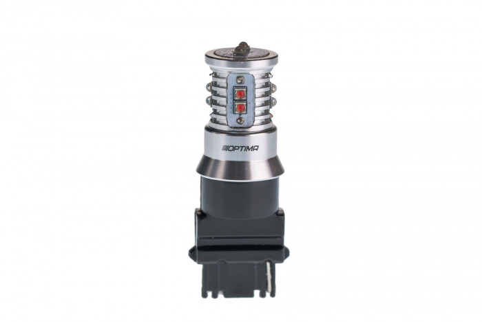 Светодиодная лампа 3156 Optima MINI-CREE, RED, CAN, CREE XB-D*10, 1800K, 12-24V, 1 лампа