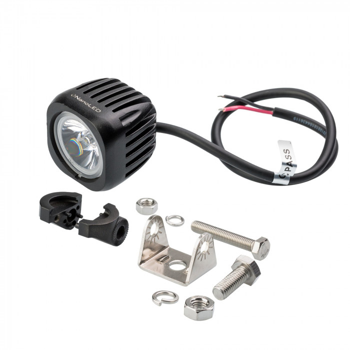 Фара светодиодная NANOLED 10W, 1 LED CREE X-ML2, узкий луч, 12-24V, 55,9*55,9*58,4мм