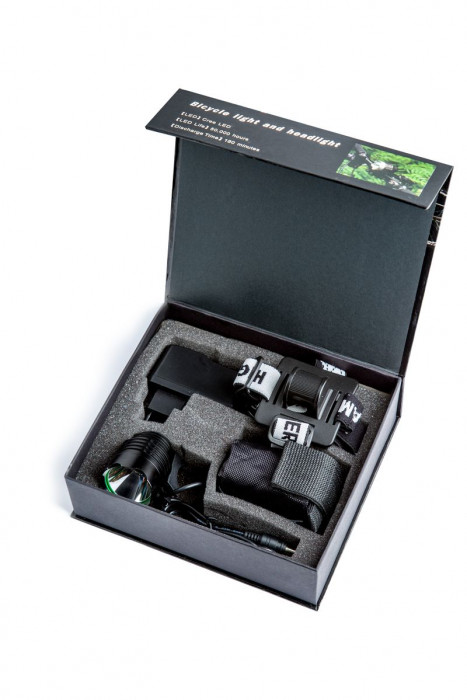 Фара велосипеда Ultra Fire PRO-H01BLACK, 1LED, 1200 Lm, CREE X-ML2 T6 10W