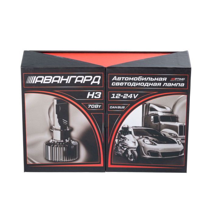 Светодиодные лампы H3 Optima Premium LED АВАНГАРД, 70W, 12-24V, 5500K, 6800lm, комплект 2 шт.