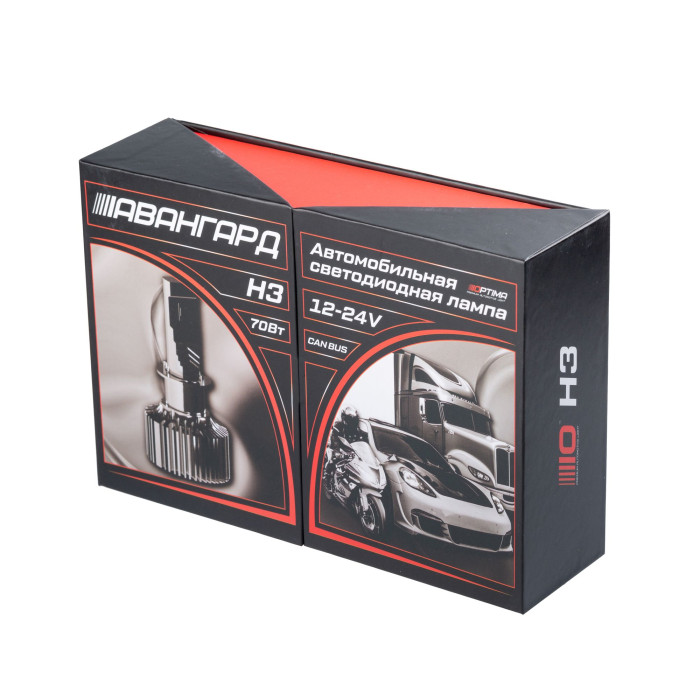Светодиодные лампы H3 Optima Premium LED АВАНГАРД, 70W, 12-24V, 5500K, 6800lm, комплект 2 шт.