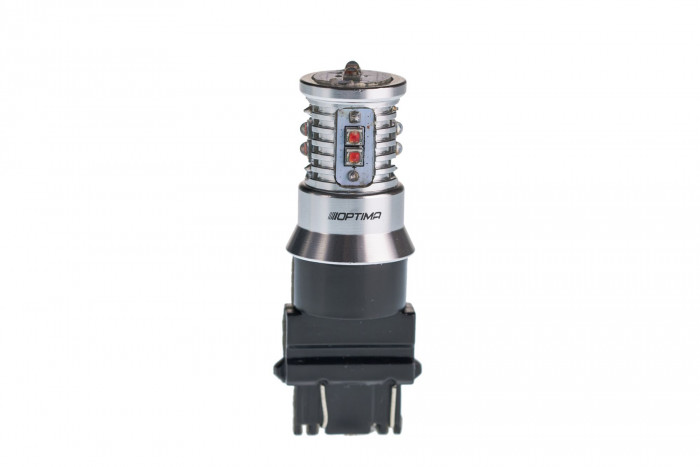 Светодиодная лампа 3157 Optima MINI-CREE, RED, CAN, CREE XB-D*10, 1800K, 12-24V, двухконтактная, 1 лампа