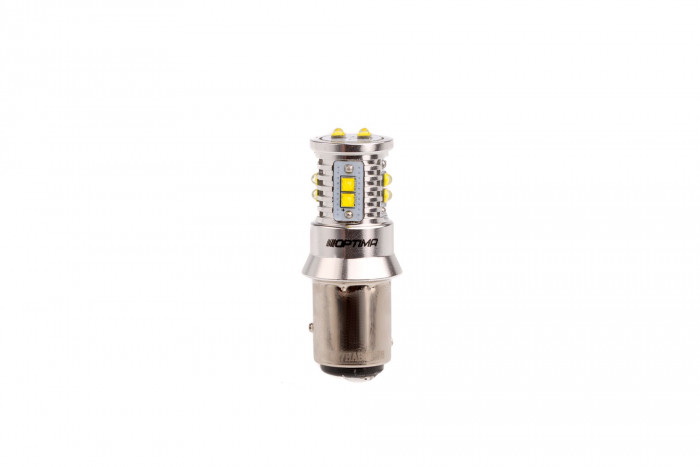 Светодиодная лампа P21/4W Optima MINI-CREE, CAN, CREE XB-D*10, 5500K, 12-24V, (BAZ15d), двухконтактная, 1 лампа