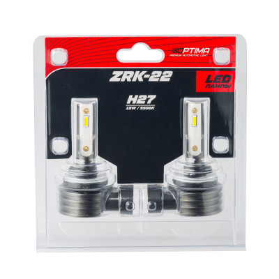 Светодиодная лампа H27 Optima LED ZRK-22, 5500K, 12V, комплект 2 шт.