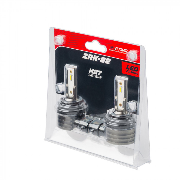 Светодиодная лампа H27 Optima LED ZRK-22, 5500K, 12V, комплект 2 шт.