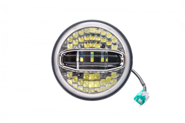 Светодиодная фара 7", 6500Lm дальний/ 3000Lm ближний / ДХО, 12V, H4 1шт.
