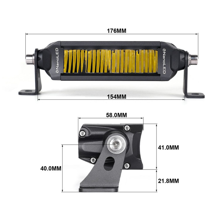 Фара светодиодная NANOLED DOUBLE SIDE, ближний или дальний свет 40W, 4 LED, 5000K, 154*58*41 мм