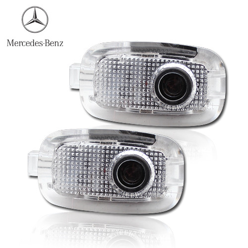 Подсветка двери светодиодная с логотипом BENZ C-class в штатное место Комплект 2 шт.
