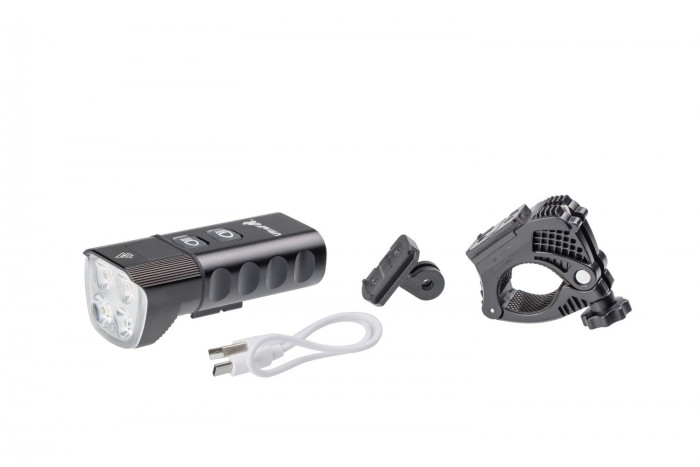 Фара велосипеда Ultra Fire PRO-M1600, 4LED, 1600 Lm, XPG, Ближний/Дальний свет, встроеный АКБ