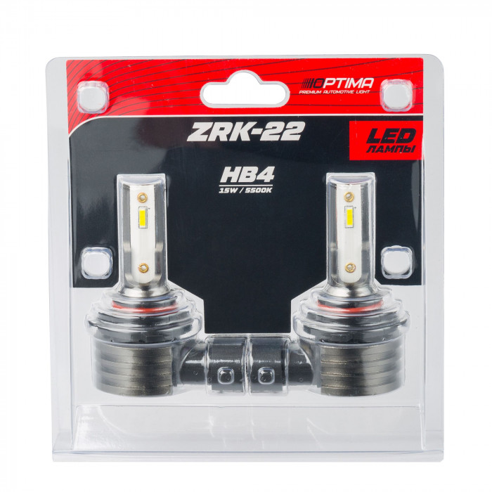 Светодиодная лампа HB4 Optima LED ZRK-22, 5500K, 12V, комплект 2 шт.