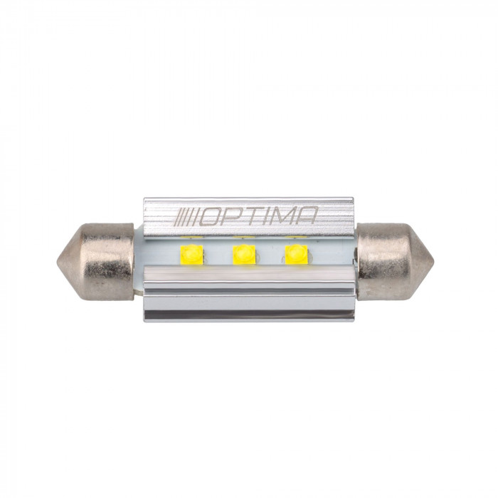 Светодиодная лампа Festoon 39mm Optima MINI-CREE, CAN,  white, 2,54W, 12V, T10*39mm (SV 8,5-8), комплект 2 шт.