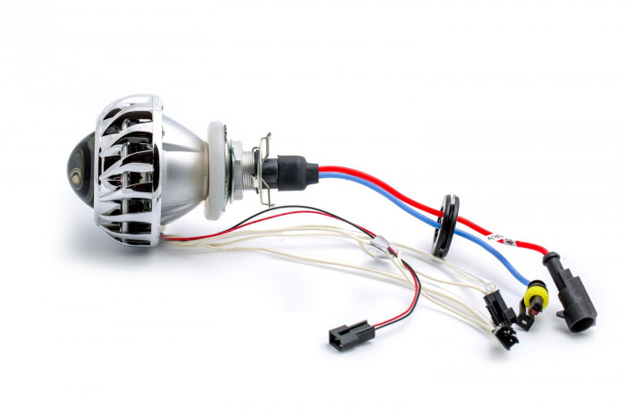 Би-Линза Optima MOTO TURBINE CCFL 2.0 дюйма под лампу Н1 бленда круглая-806 подсв колец ccfl