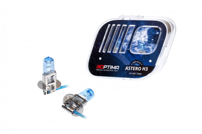Галогенные лампы Optima Astero H3 +80% White 5000K, 12V, 55W БЕЗ ГАРАНТИИ