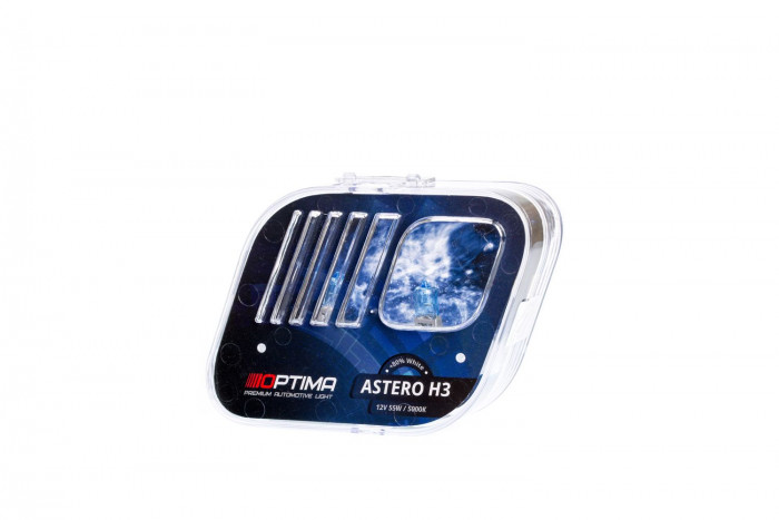 Галогенные лампы Optima Astero H3 +80% White 5000K, 12V, 55W БЕЗ ГАРАНТИИ