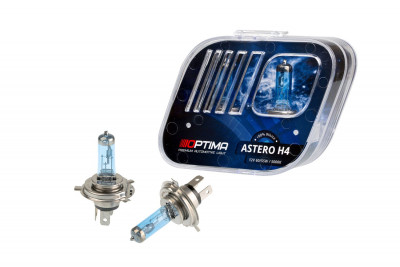 Галогенные лампы Optima Astero H4 +80% White 5000K, 12V, 60/55W БЕЗ ГАРАНТИИ