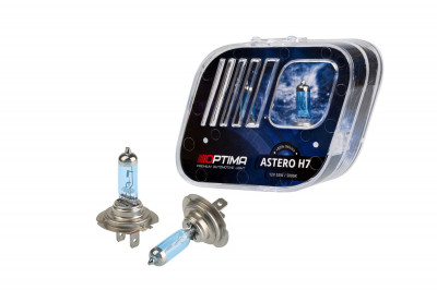 Галогенные лампы Optima Astero H7 +80% White 5000K, 12V, 55W БЕЗ ГАРАНТИИ