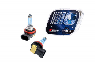 Галогенные лампы Optima Astero H8 +80% White 5000K, 12V, 35W БЕЗ ГАРАНТИИ