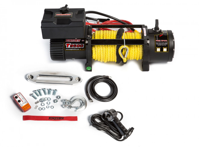Лебедка для внедорожника Tungsten T9500 тяговое усилие 9500Lb/4310 кг, трос синтетический, 12V