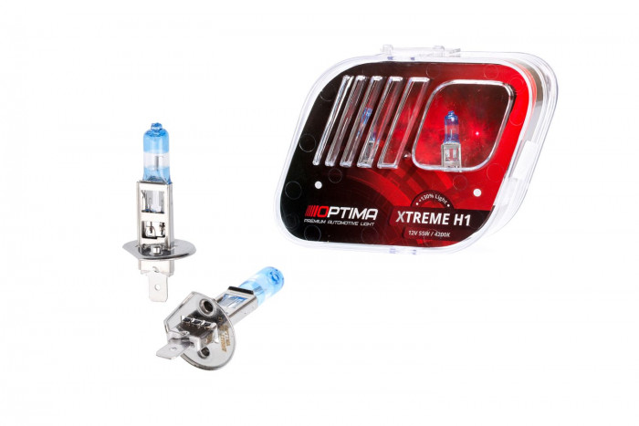 Галогенные лампы Optima Xtreme H1 +130% light 4200K, 55W, 12V БЕЗ ГАРАНТИИ
