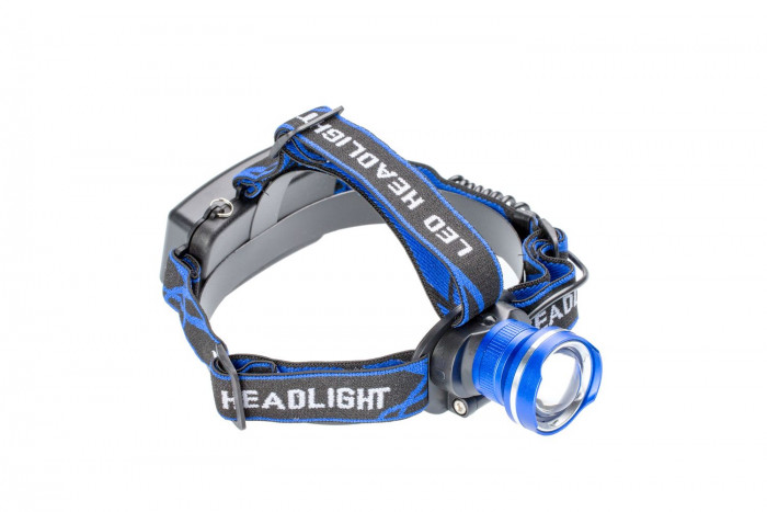 Налобный фонарь PRO-GH08, CREE XM-L T6 10W, 1000Lm, с АКБ, с зумом, корпус СИНИЙ