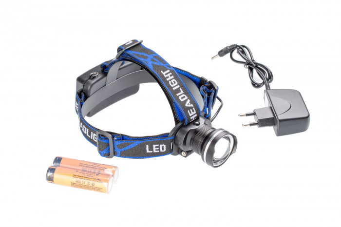 Налобный фонарь PRO-GH08, CREE XM-L T6 10W, 1000Lm, с АКБ, с зумом, корпус ЧЕРНЫЙ