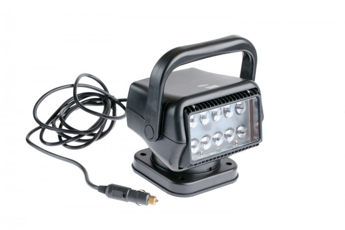 Фара-искатель Светодиодный 50W 5000К 12V, ЧЕРНЫЙ, LED 10 шт, с пультом, на магните, с ручкой