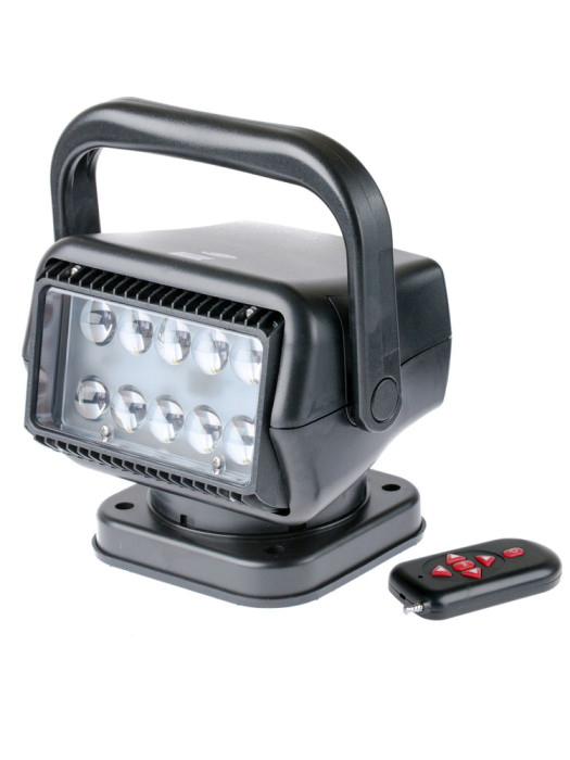 Фара-искатель Светодиодный 50W 5000К 12V, ЧЕРНЫЙ, LED 10 шт, с пультом, на магните, с ручкой