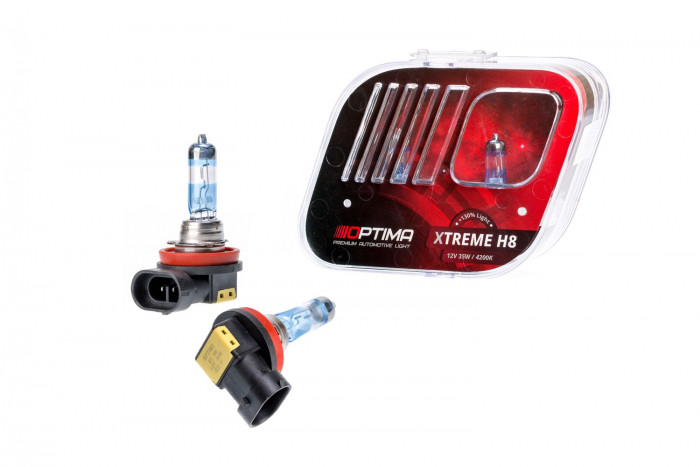 Галогенные лампы Optima Xtreme H8 +130% light 4200K, 12V, 35W БЕЗ ГАРАНТИИ