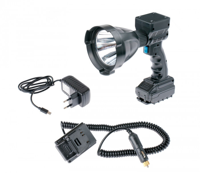 Фара-искатель Светодиодный 65W 5000К 12V, РУЧНОЙ, LED 1 шт, Питание от АКБ или прикуриватель12 Вольт