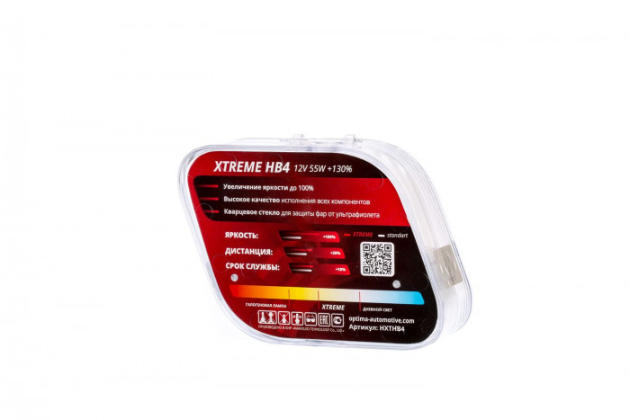 Галогенные лампы Optima Xtreme HB4 +130% light 4200K, 12V, 55W БЕЗ ГАРАНТИИ