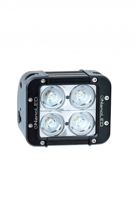 Фара светодиодная NANOLED 40W, 4 LED CREE X-ML, в два ряда, узкий луч, 116*100*93 мм