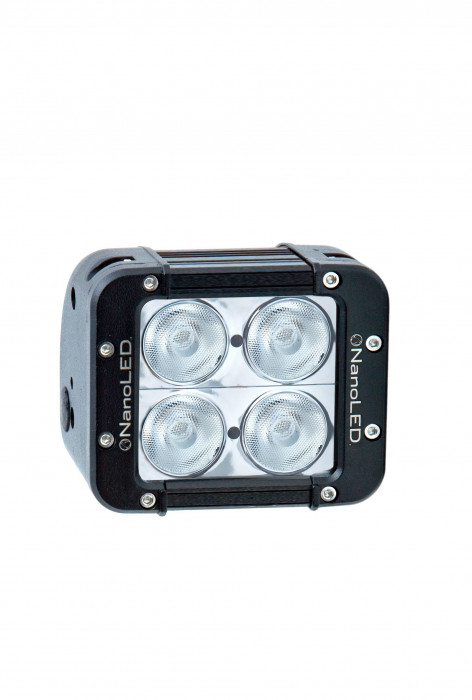 Фара светодиодная NANOLED 40W, 4 LED CREE XM-L, в два ряда, широки луч, 116*100*93 мм