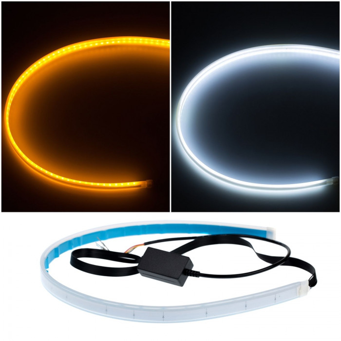 ДХО NEON RUNNING гибкие, White + Yellow, 60см, 12V, комплект