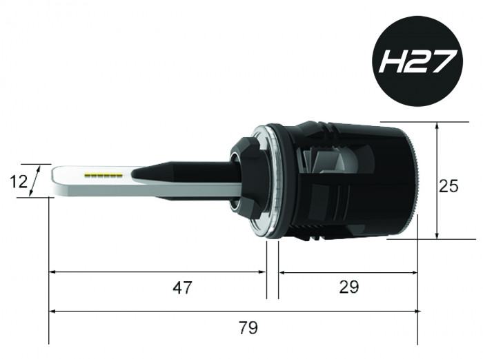 Светодиодные лампы H27 Optima LED TURBINE, чип CSP-Y11, White, 9-32V, 2 лампы